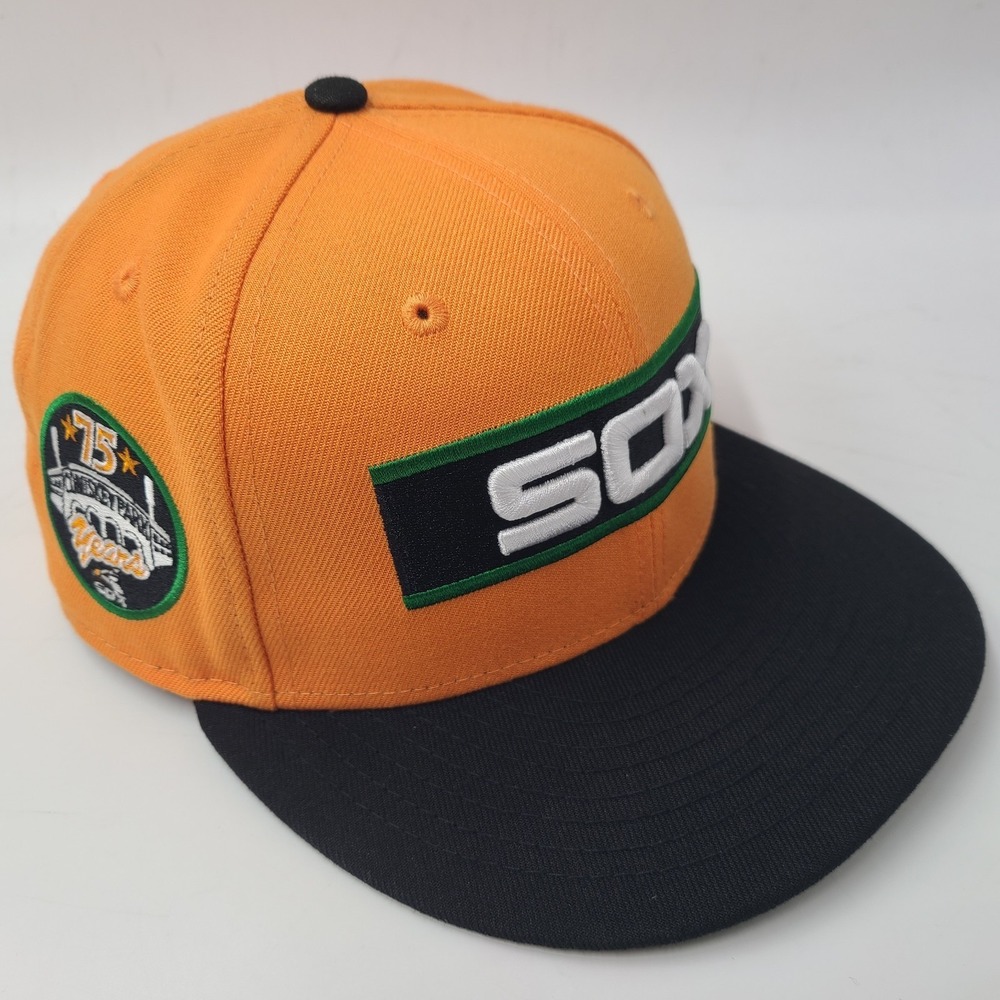 Chicago White Sox Hat New Era 59Fifty Fitted 7 1/2 Comiskey Park 75 Years Patch